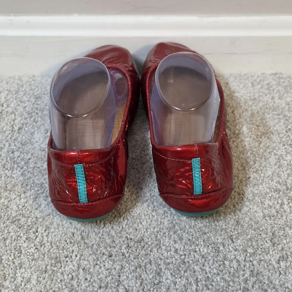 Tieks by Gavrieli Patent Leather ❤️ Red Diamond Flats Shoes Sz 7 Limited Edition